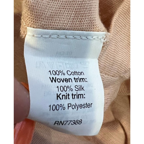 J.Crew blush/peach lace front t-shirt Sz. S - Picture 5 of 6